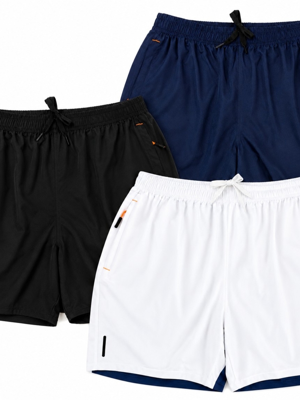 Men's 3-Pack Athletic Shorts - Black, Navy, White